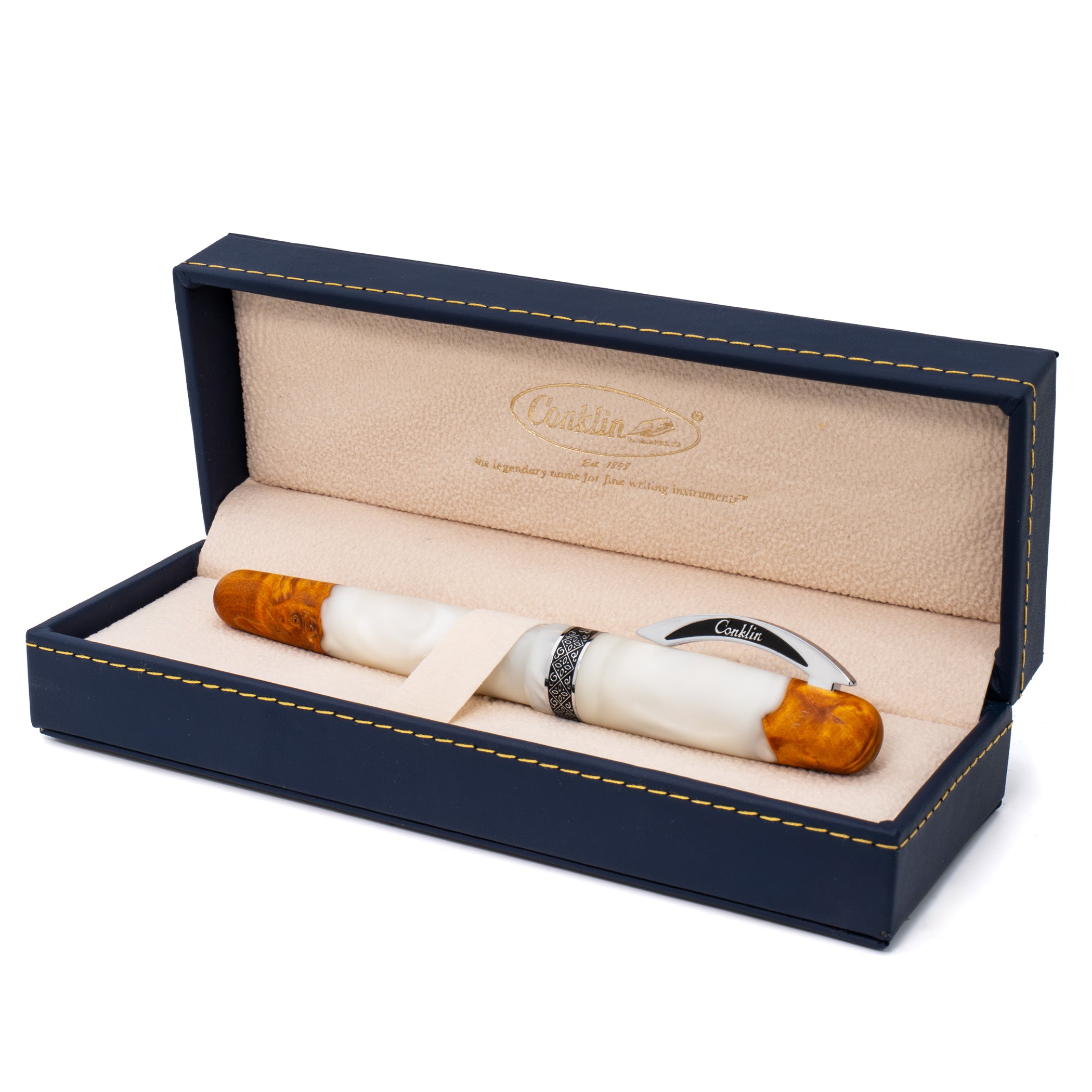 Conklin 1898 Limited Edition Spectra Fusion Fountain Pen White Chrome