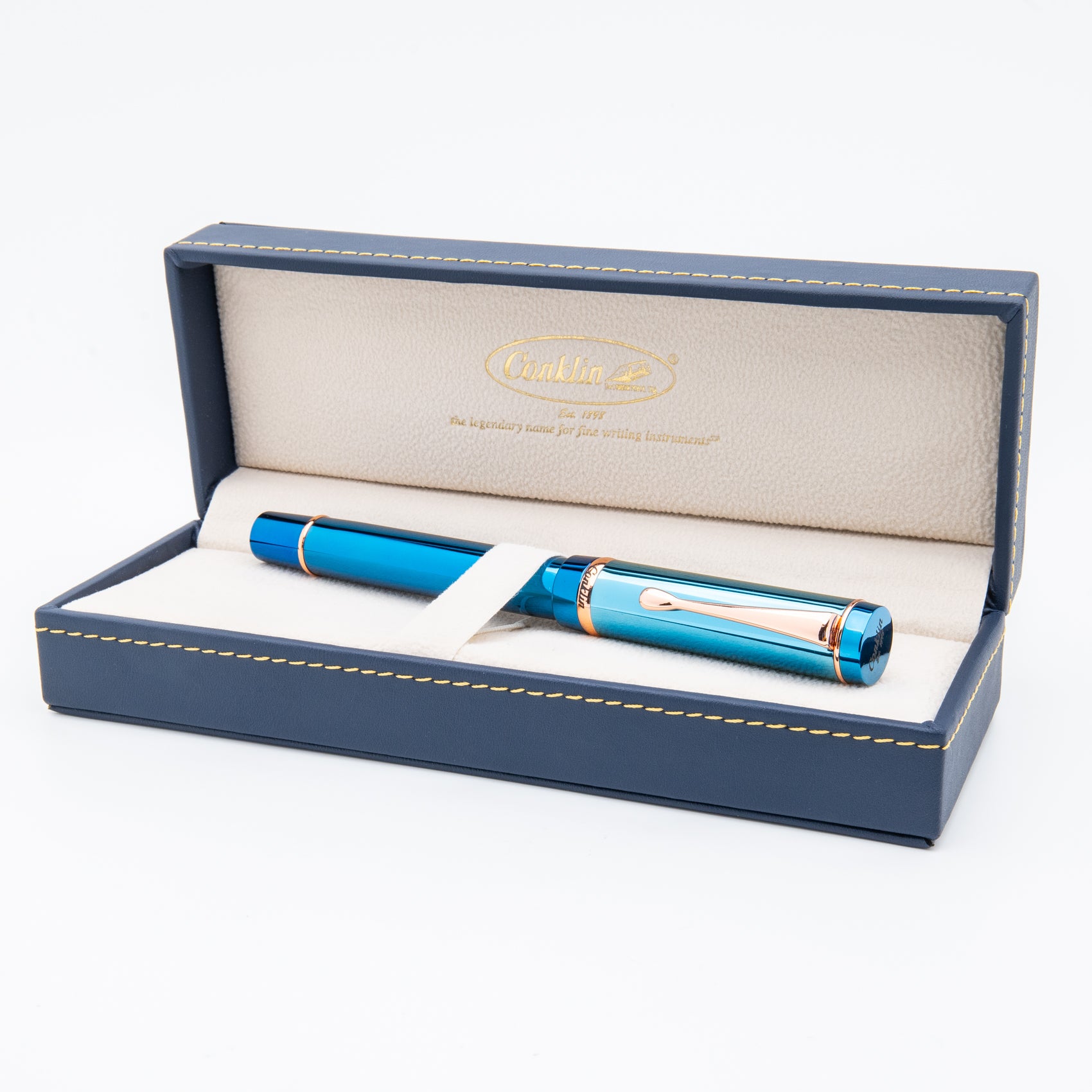 Conklin Duragraph Metal PVD Blue Fountain Pen