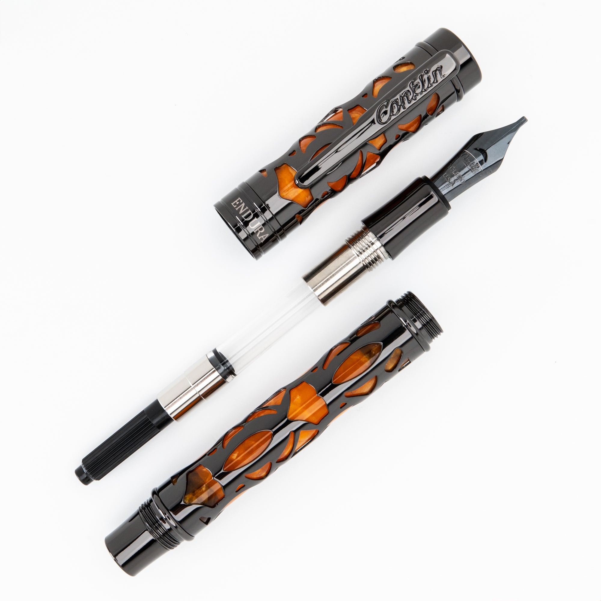 Conklin Endura Deco Crest Fountain Pen Orange