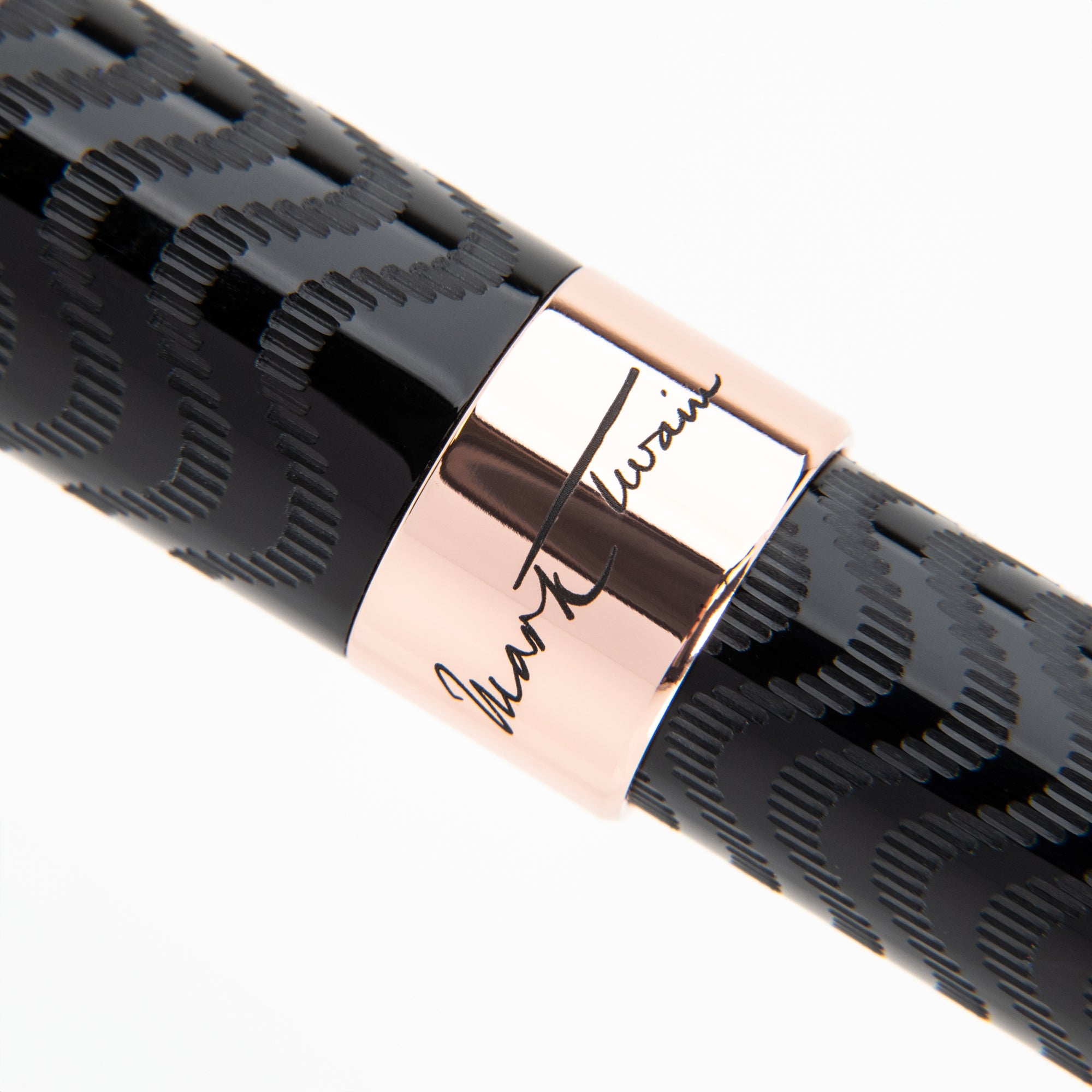 Conklin Mark Twain Crescent Filler Fountain Pen - Black w/ Rose Gold trim w/ JoWo Nib