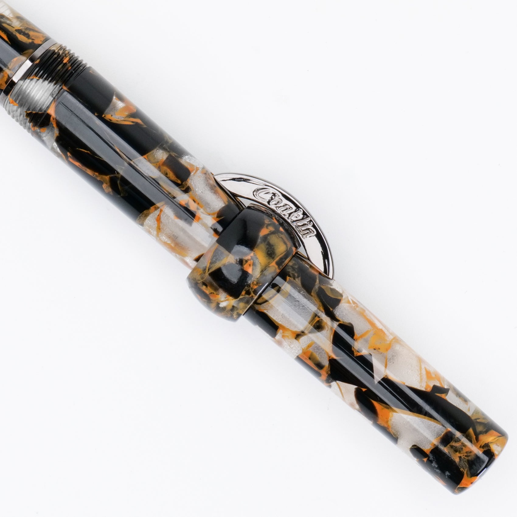 Conklin Mark Twain Crescent Filler Fountain Pen Orange Medley w/ Gunmetal Trim w/JoWo Nib