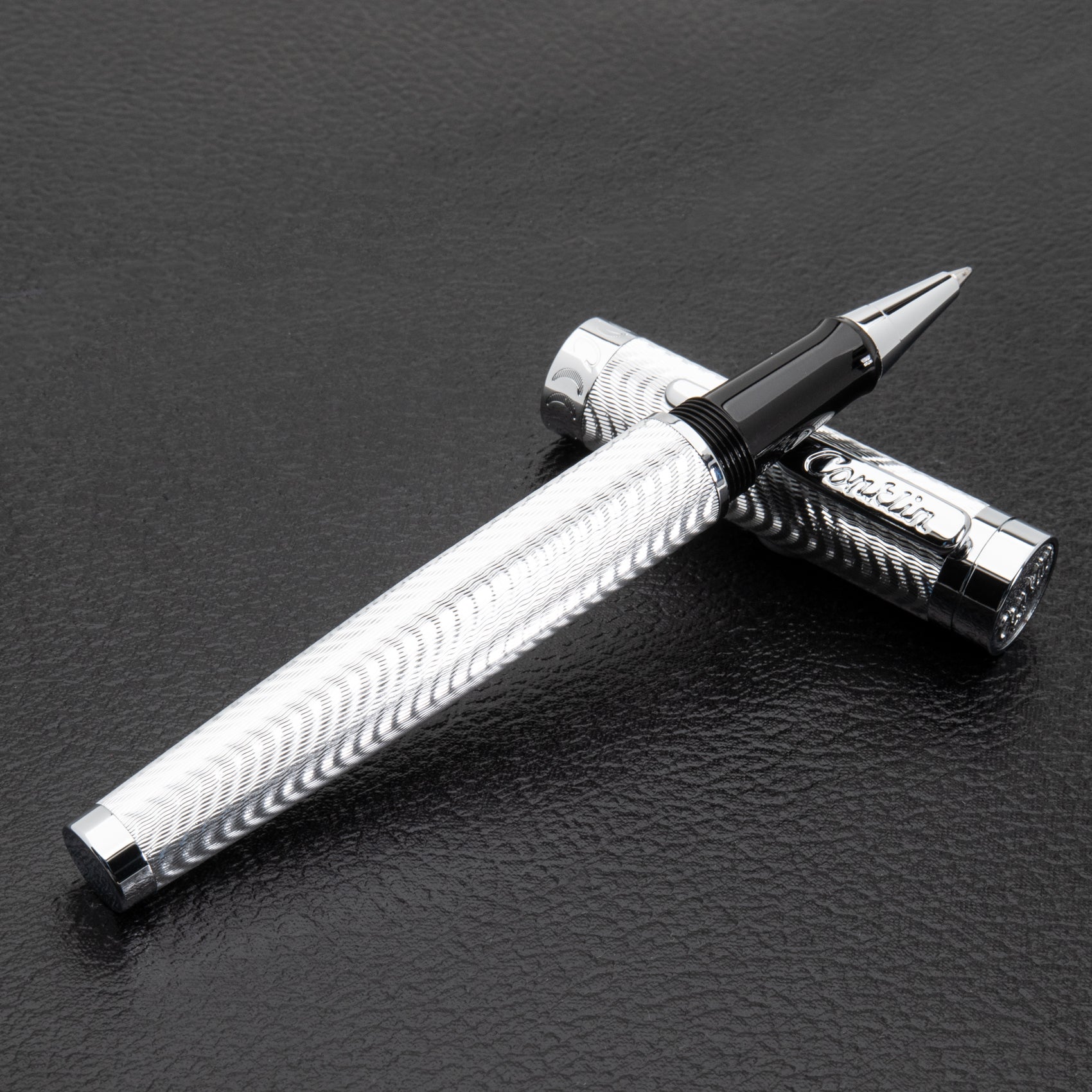 Conklin® Herringbone Signature Silver Rollerball Pen | Conklin Pens