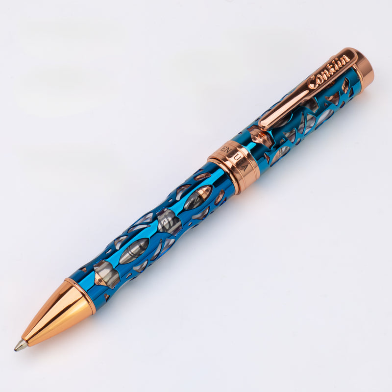 Conklin Endura Deco Crest Ballpoint Pen Demo/Blue/Rosegold