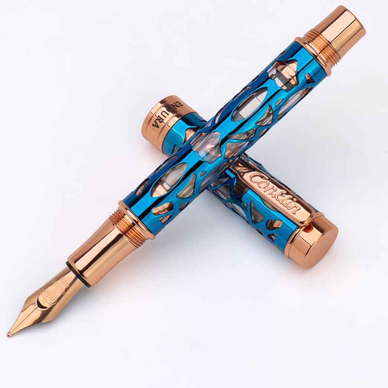 Conklin Endura Deco Crest Fountain Pen Demo/Blue/Rosegold