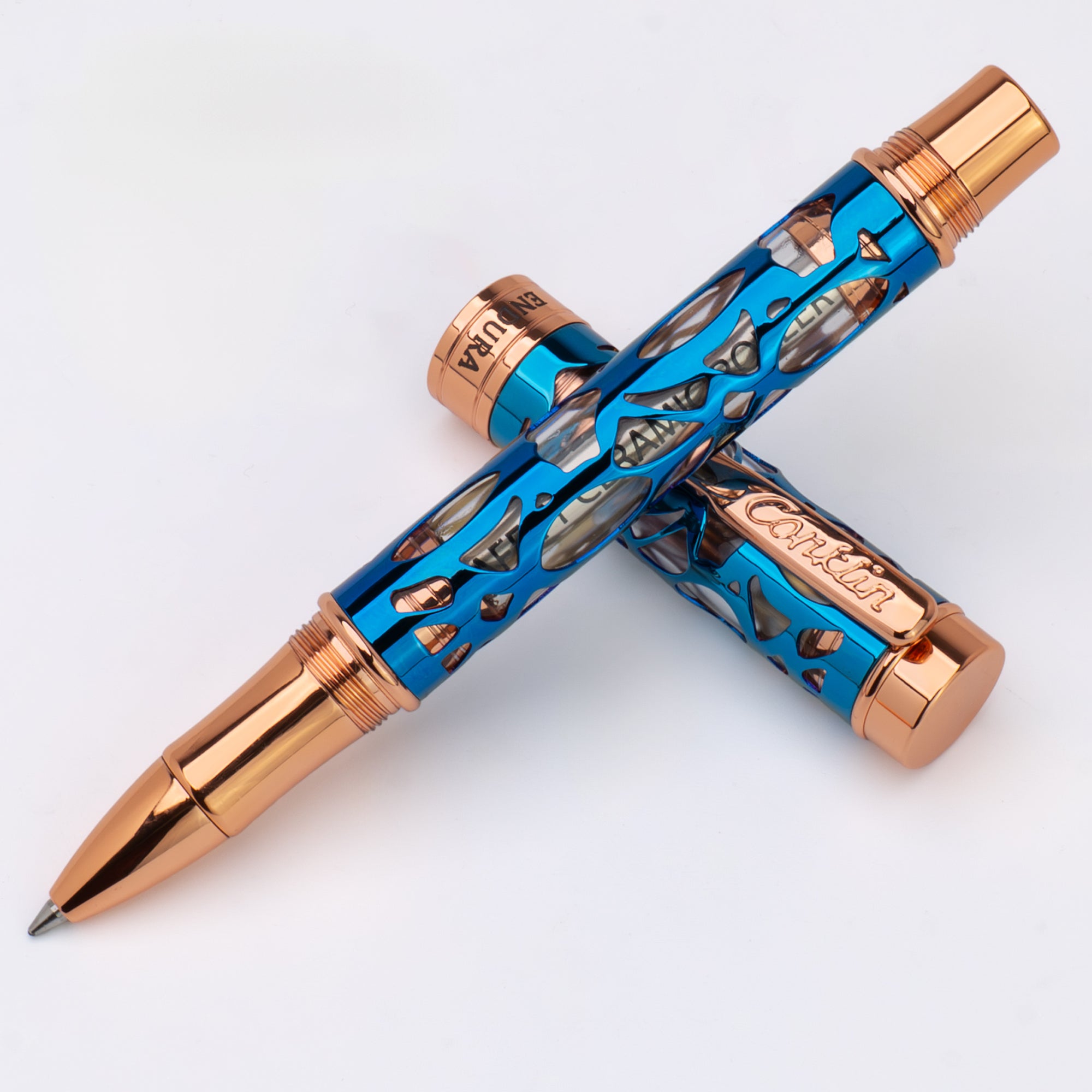Conklin Endura Deco Crest Rollerball Pen Demo/Blue/Rosegold