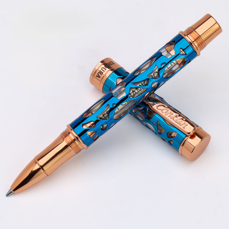Conklin Endura Deco Crest Rollerball Pen Demo/Blue/Rosegold