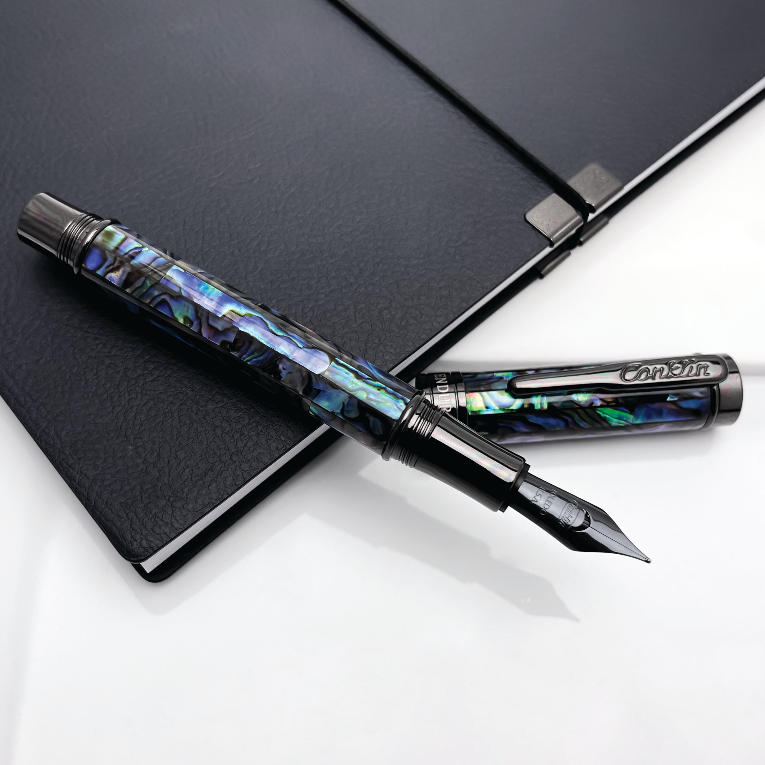 Conklin Endura Abalone Shell Limited Edition 1898, Gunmetal trim, Fountain Pen