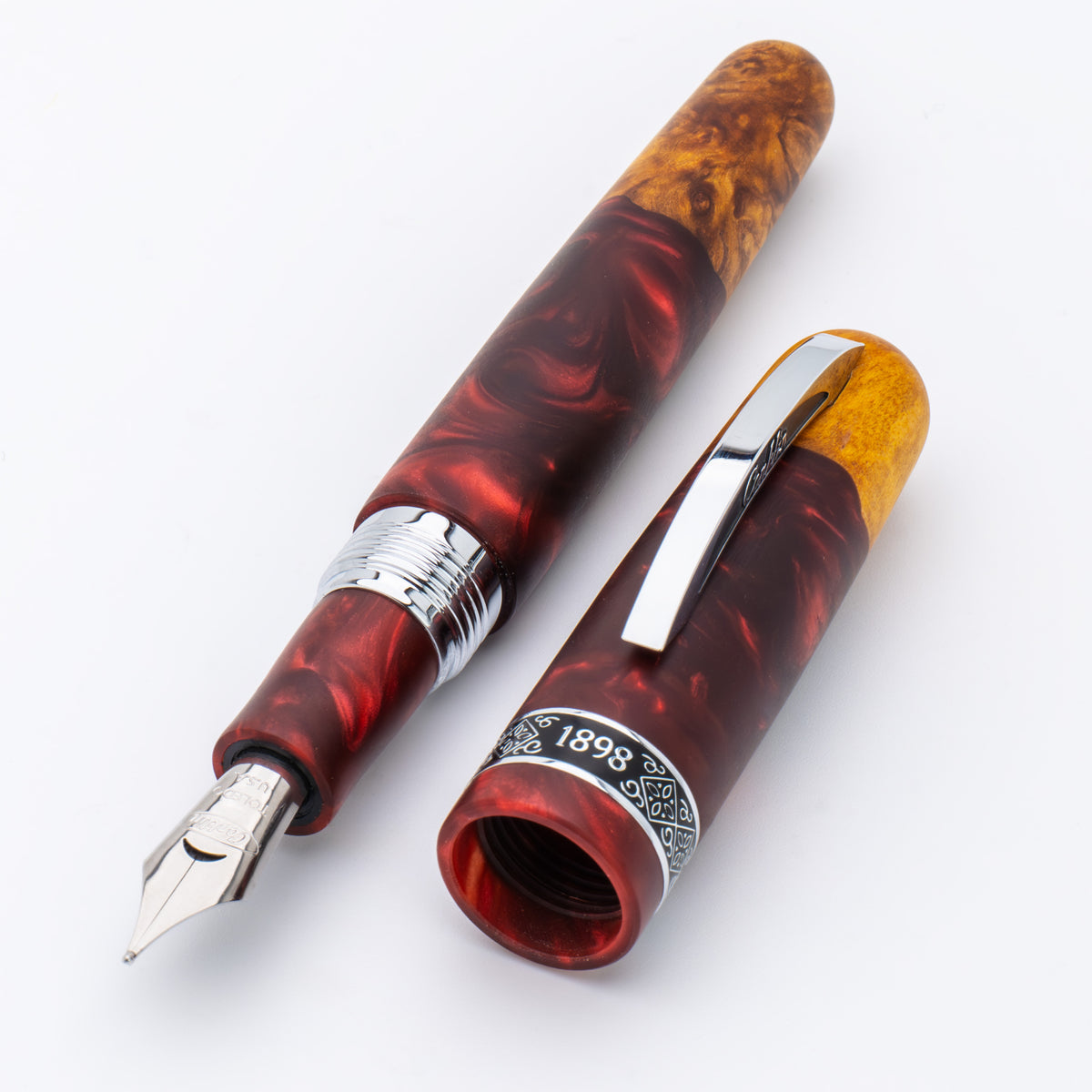 Conklin 1898 Limited Edition Spectra Fusion Fountain Pen Burgundy Chrome