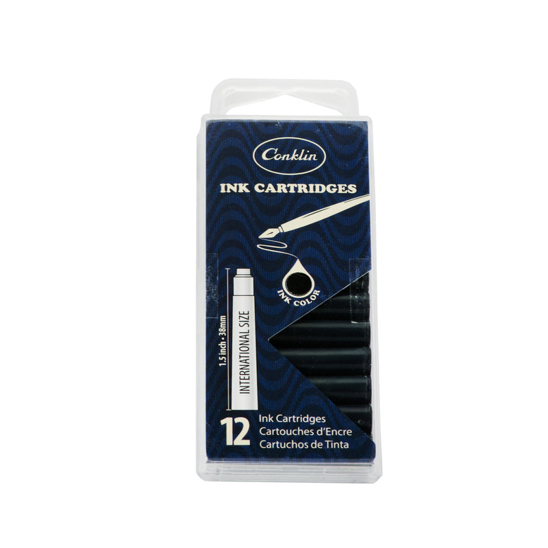 Conklin 12pc Ink Cartridge Black