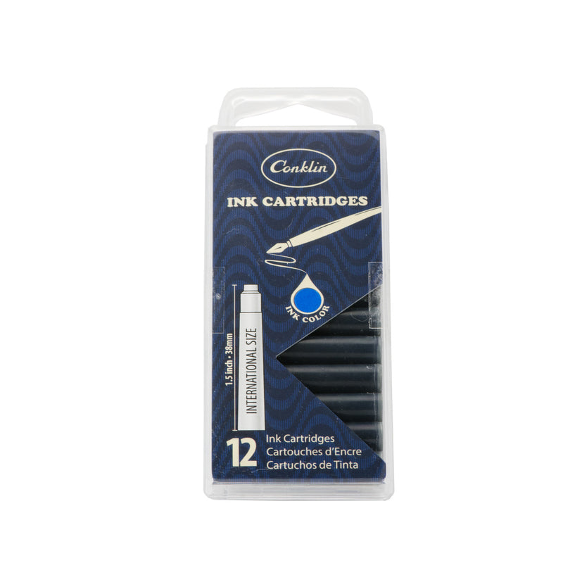 Conklin 12pc Ink Cartridge Blue