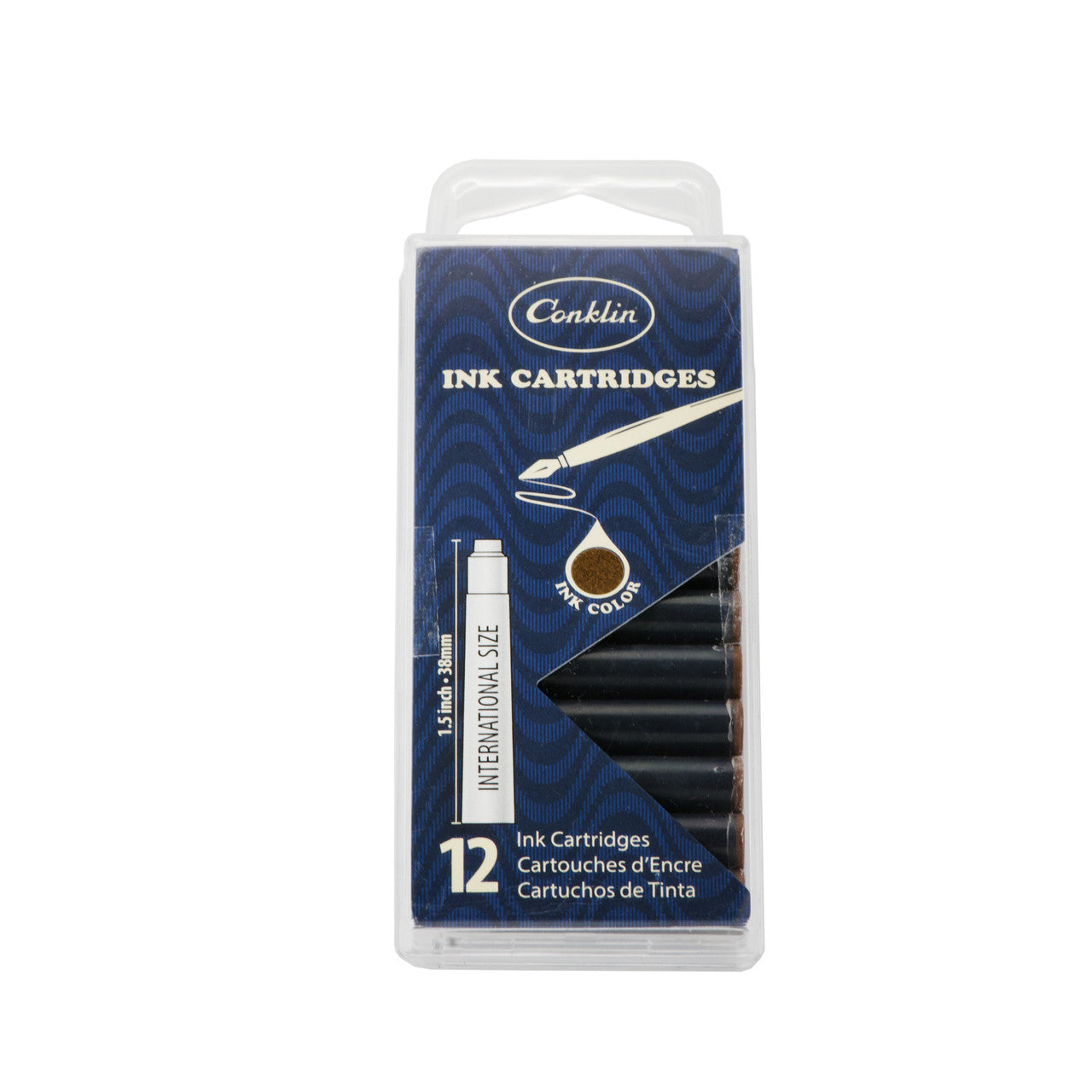 Conklin 12pc Ink Cartridge Brown