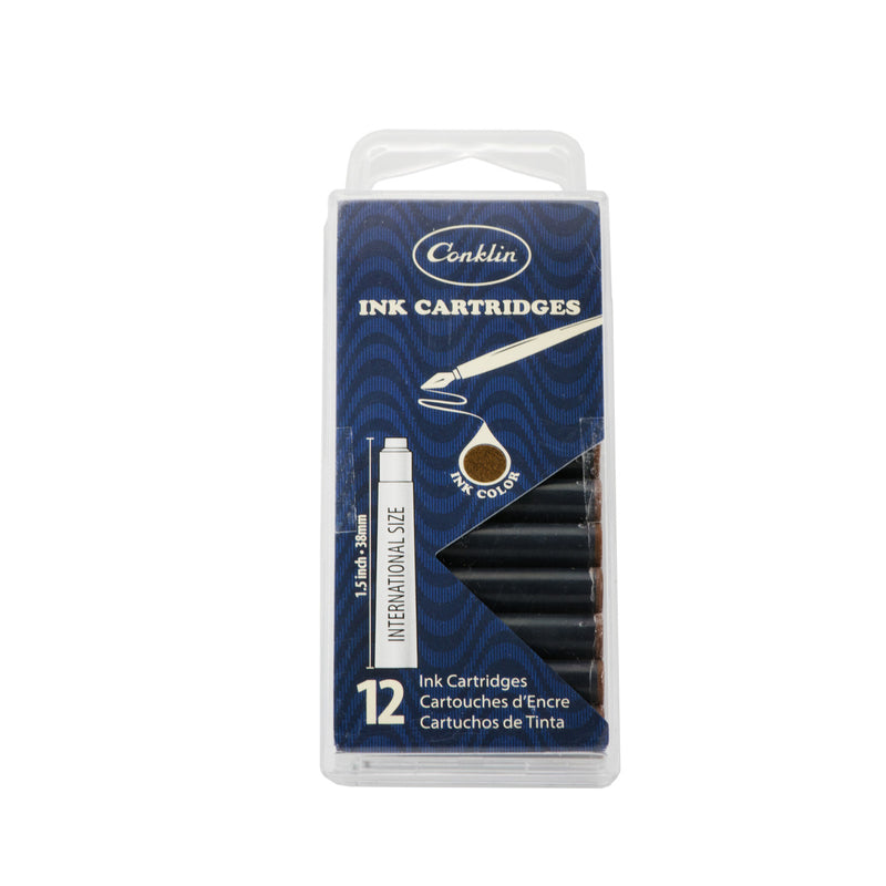 Conklin 12pc Ink Cartridge Brown