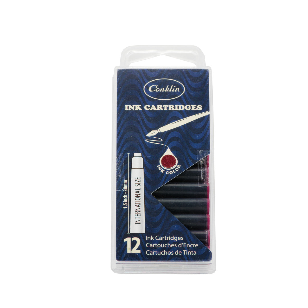 Conklin 12pc Ink Cartridge Burgundy