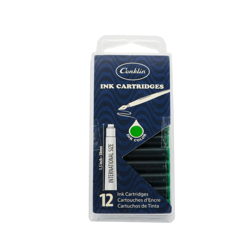 Conklin 12pc Ink Cartridge Green