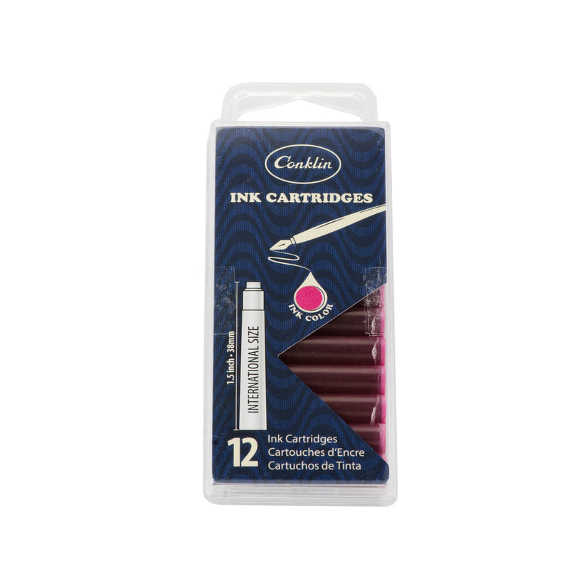Conklin 12pc Ink Cartridge Pink