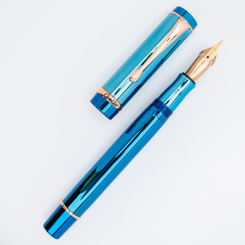 Conklin Duragraph Metal PVD Blue Fountain Pen