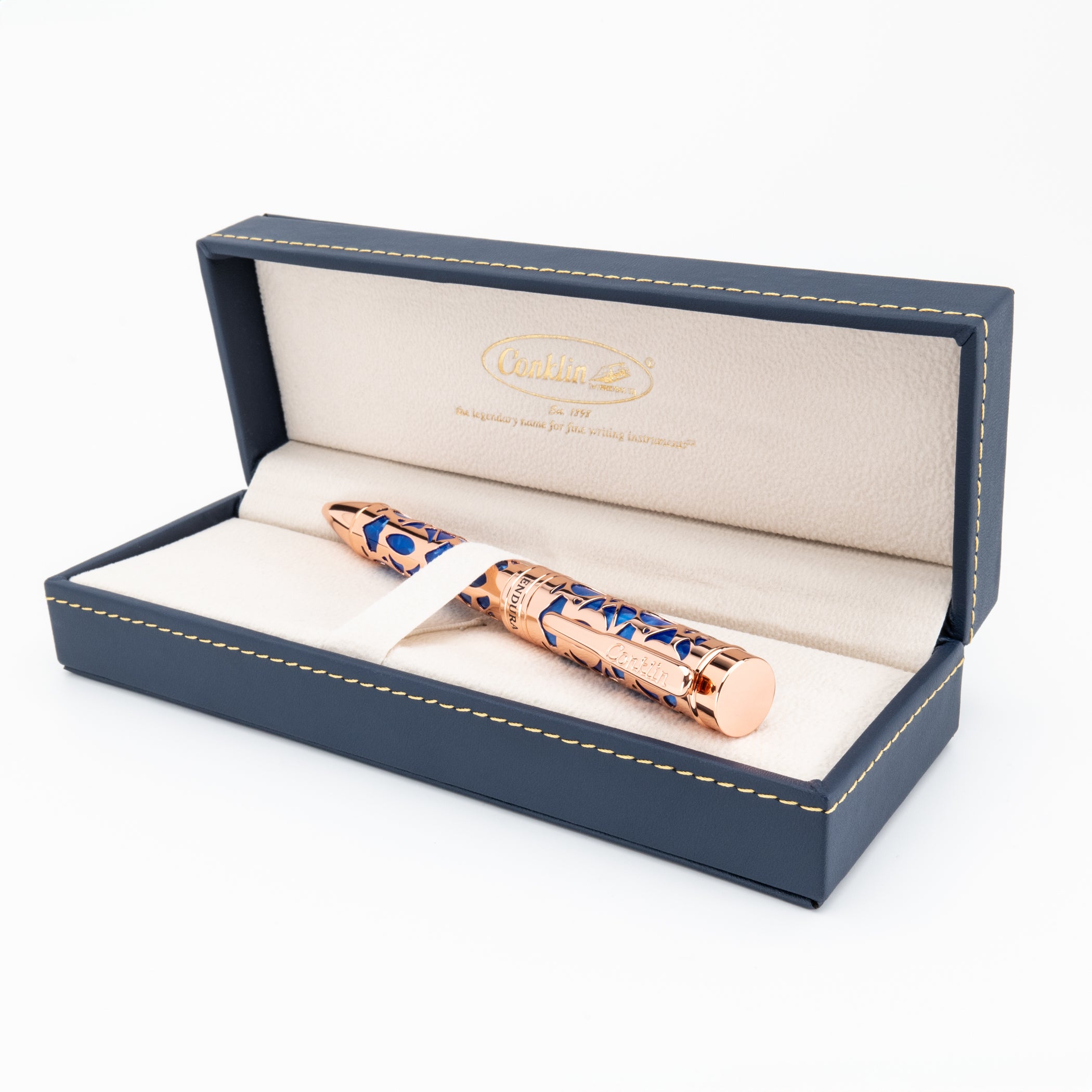 Endura Deco Crest Ballpoint Pen, Blue | Conklin Pens
