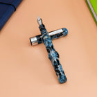 Conklin Mark Twain Crescent Filler Fountain Pen Blue Array w/ Chrome Trim w/JoWo Nib