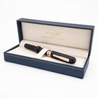 Conklin Mark Twain Crescent Filler Fountain Pen - Black w/ Rose Gold trim w/ JoWo Nib