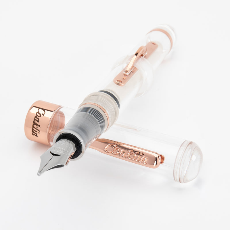 Conklin Mark Twain Demo Crescent Limited Edition Fountain Pen With Rose Gold Trim w/ JoWo Nib