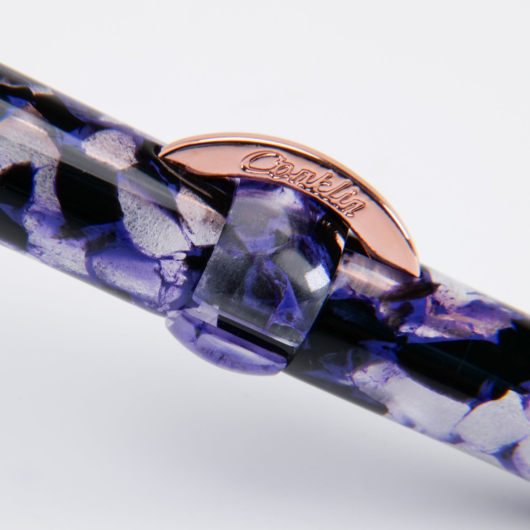 Conklin Mark Twain Crescent Filler Fountain Pen Purple Fusion w/ Rosegold Trim w/JoWo Nib