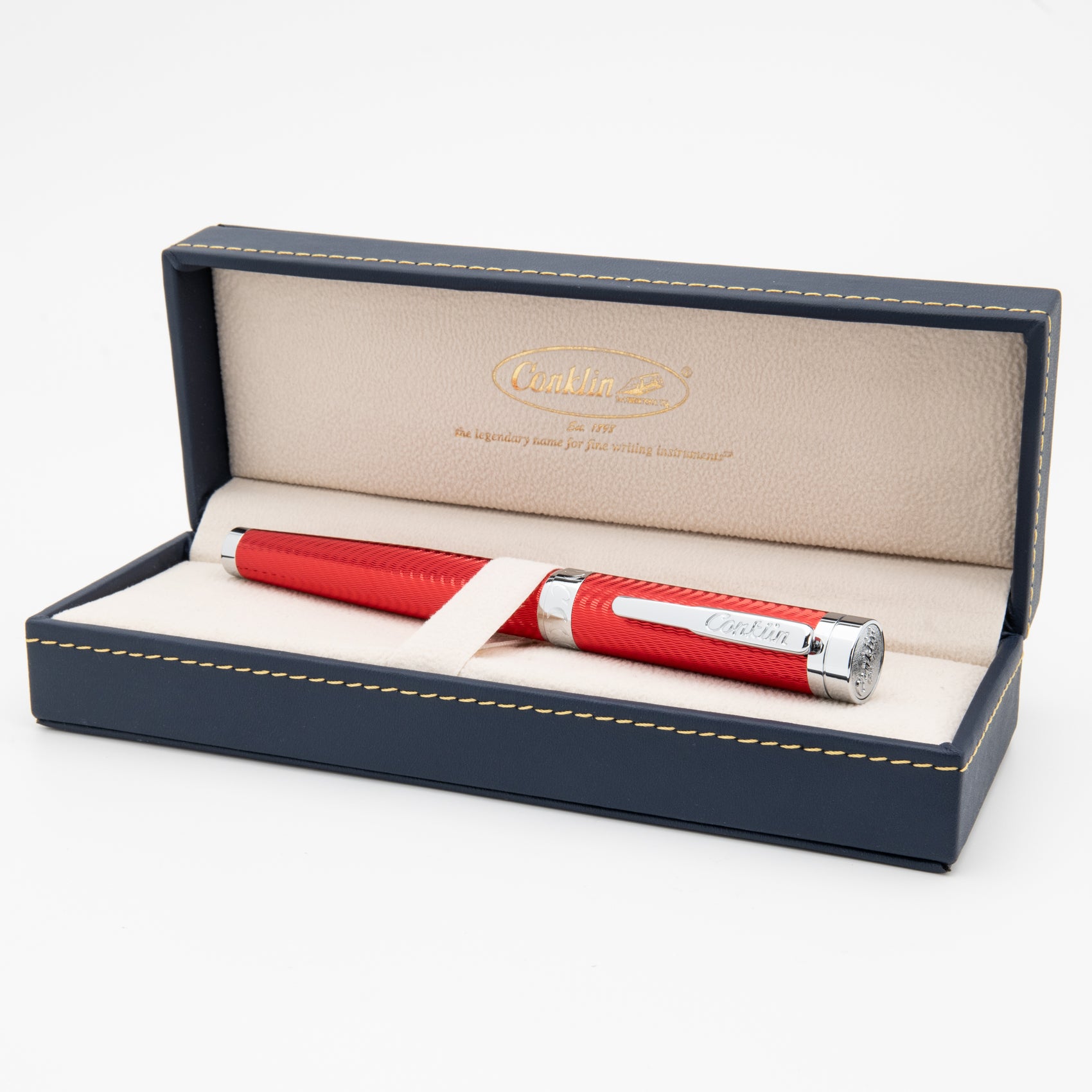Conklin® Herringbone Signature Red Rollerball Pen