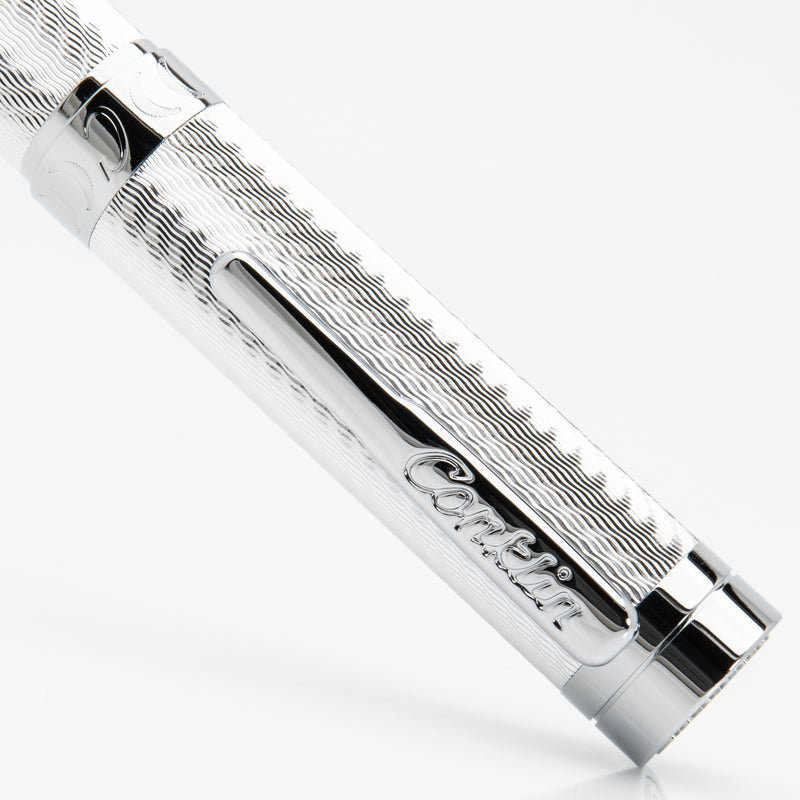 Conklin® Herringbone Signature Silver Rollerball Pen