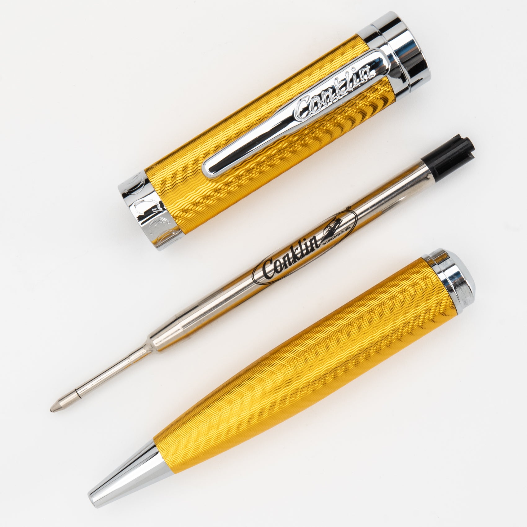 Conklin® Herringbone Signature Yellow Ballpoint Pen