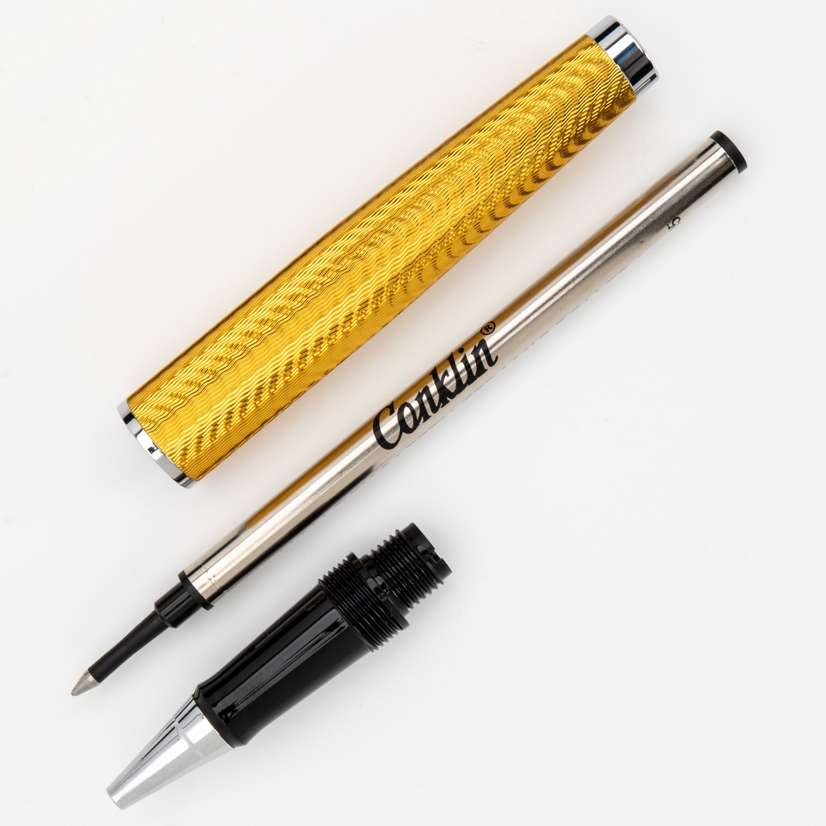 Conklin® Herringbone Signature Yellow Rollerball Pen