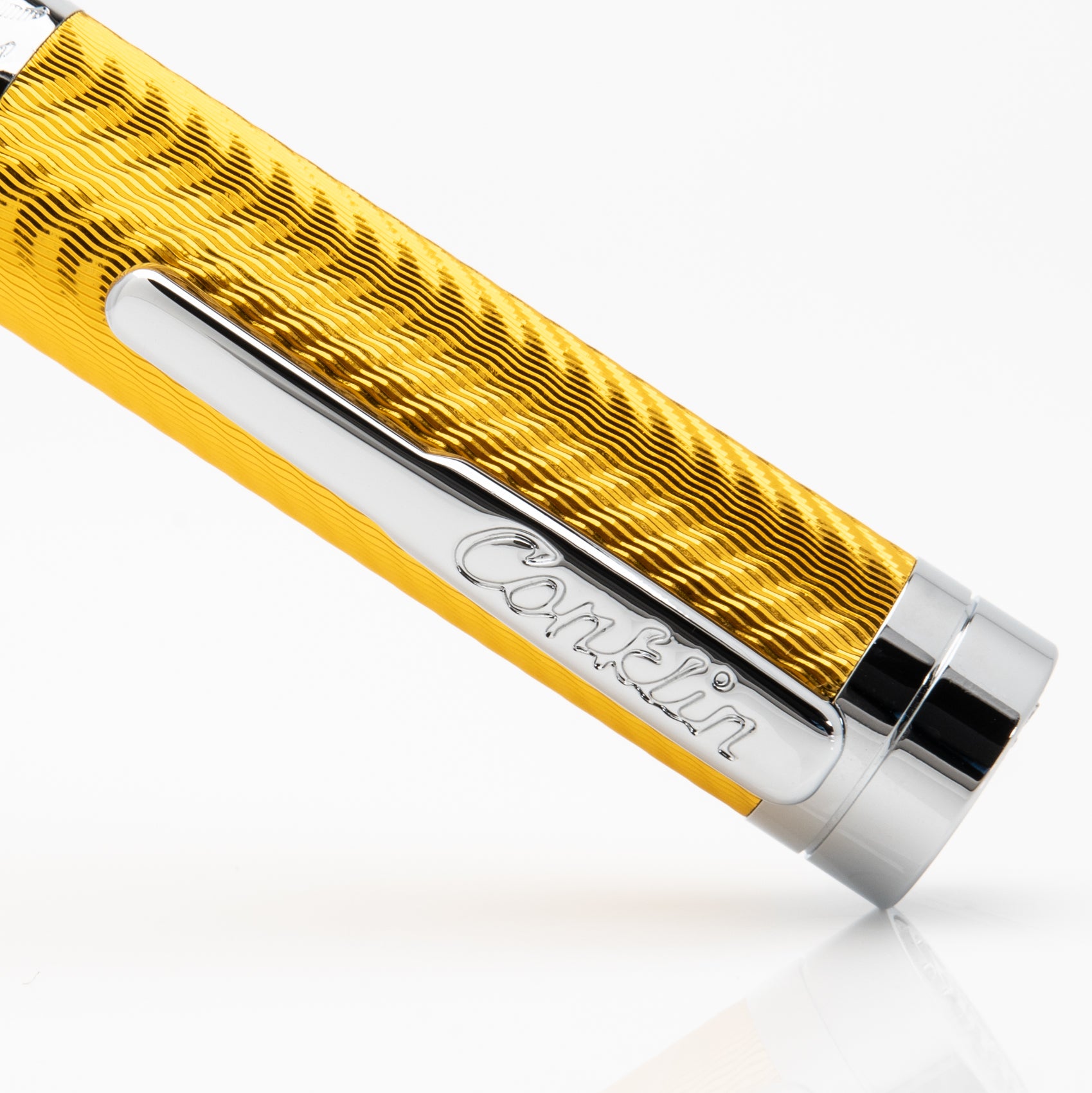 Conklin® Herringbone Signature Yellow Rollerball Pen | Conklin Pens